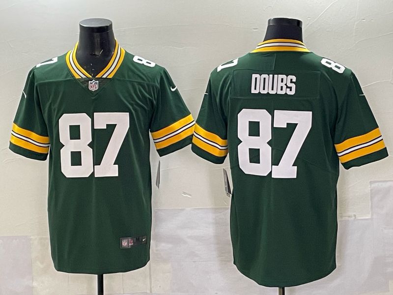Men 2025 Nike Green Bay Packers #87 Doubs Green Limited NFL Jersey style 01